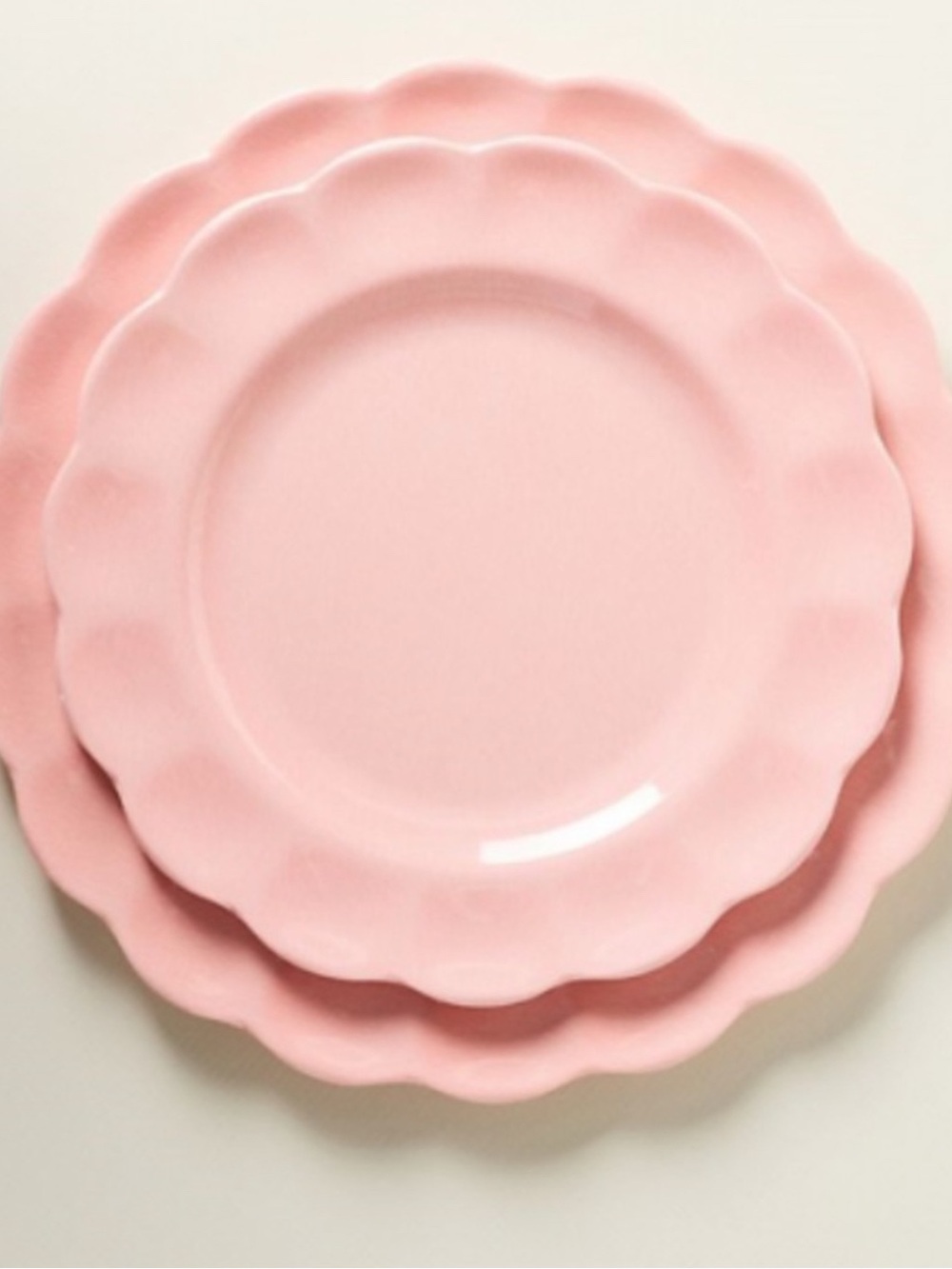 Anthropologie Annette Salmon Pink Melamine Dessert Plates Set of 4
